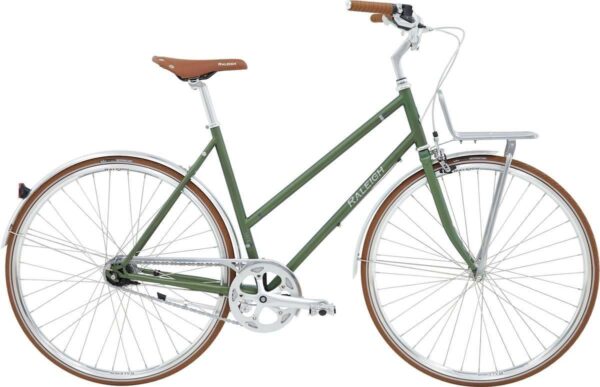 Raleigh Yate Cargo Damecykel 7g Mat Grøn