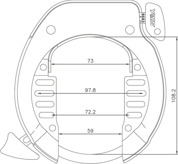 Abus - YWS – Ringlås - Bred - T/Plug-in - Sort