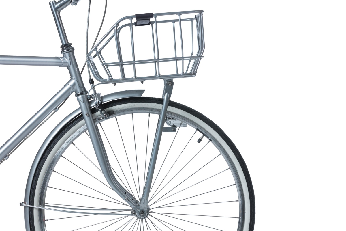 Basil - Portland - Frontkurv - 25L - Alu Krom